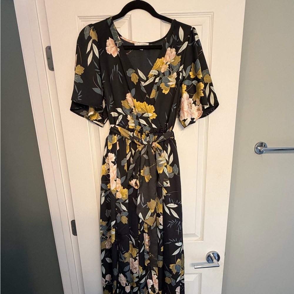 Baltic Born Black Floral Maxi Dress